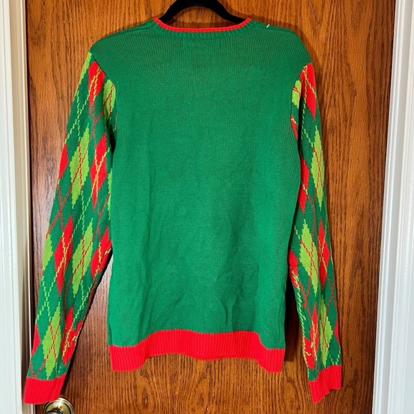 Jolly Sweaters Ugly Christmas Sweater Disco Dancing Dinosaur Men's Size Medium - Picture 5 of 10